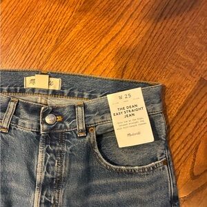 Madewell Classic Dean Easy Street Blue Straight Jeans NEW with tags size 25